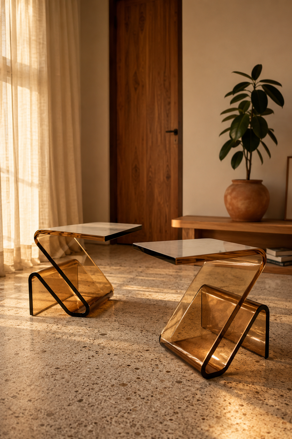 solaround Amber Acrylic Side Table